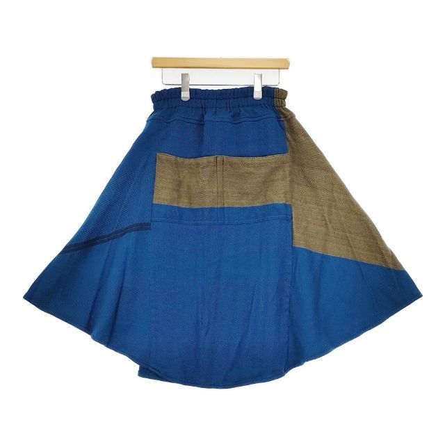 tamaki niime チョタンスカート ウールコットン ロングスカート ブルー