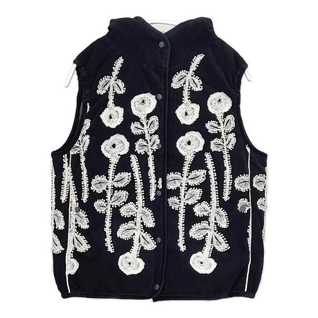 mina perhonen frost garden 刺繍 sa2246 ダウンベスト ネイビー