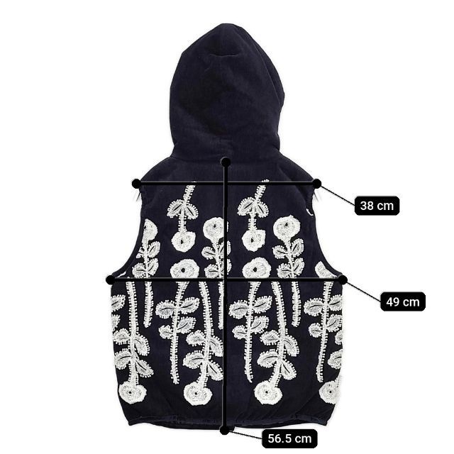 mina perhonen frost garden 刺繍 sa2246 ダウンベスト ネイビー