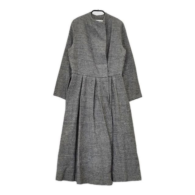 Jacques Marceau UNIQUE リネン ウール コート グレー レディース ジャック マルソー 5 1116 T∞