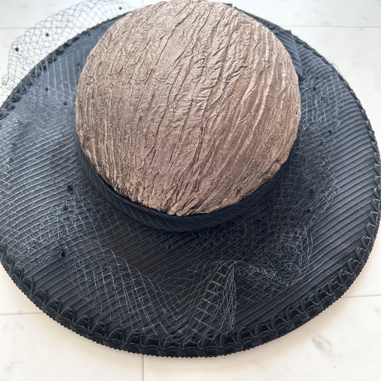 ポーランド製 CHIC CORPORATION フェルトハット チュール リボン付き