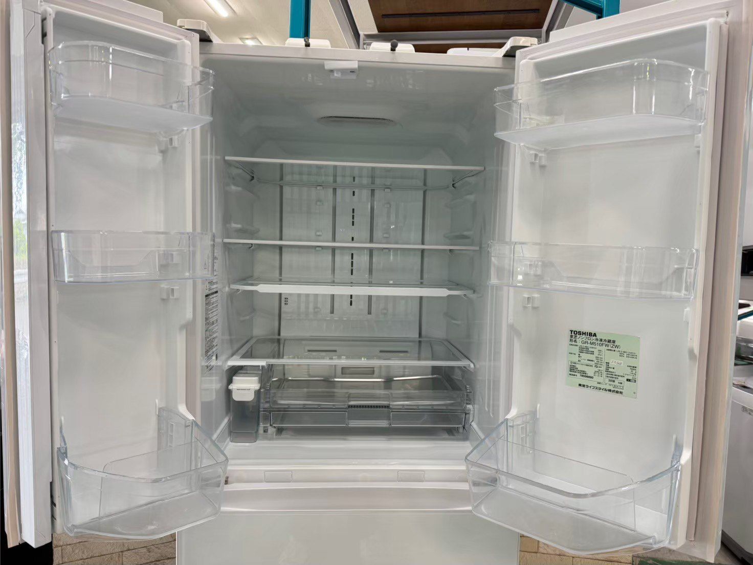 L様　大阪送料無料★3か月保障付★2018年★GR-M510FW★R-379 大阪送料無料☆3か月保障付き☆冷蔵庫☆東芝☆6ドア☆2018年☆GR