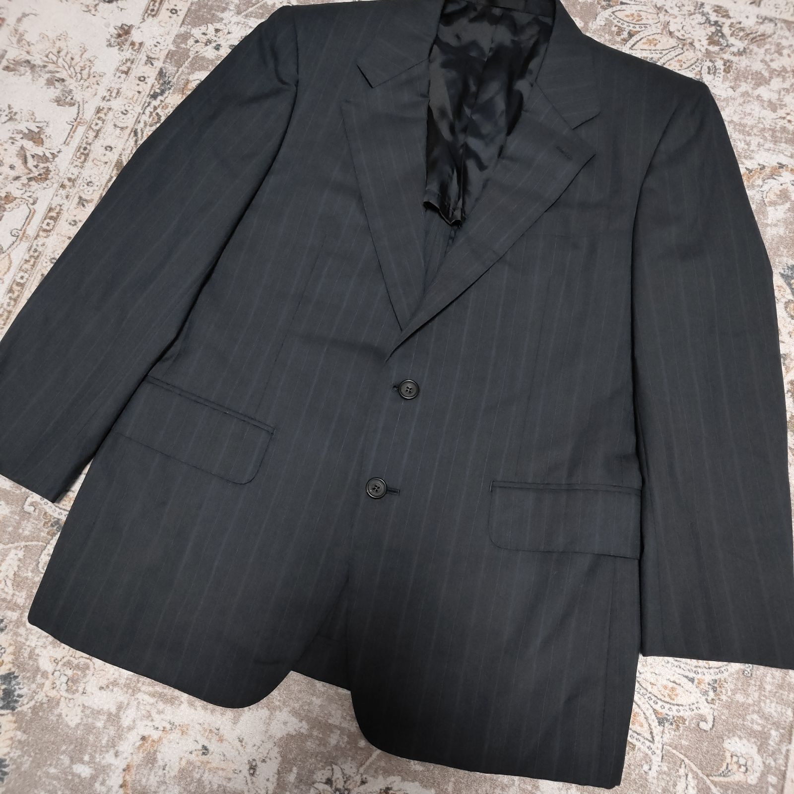 新品未使用⭐︎BURBERRY テーラードジャケット 38 ダークグレーストライプ BURBERRYS BURBERRY バーバリー ストライプ柄 ジャケット テーラード