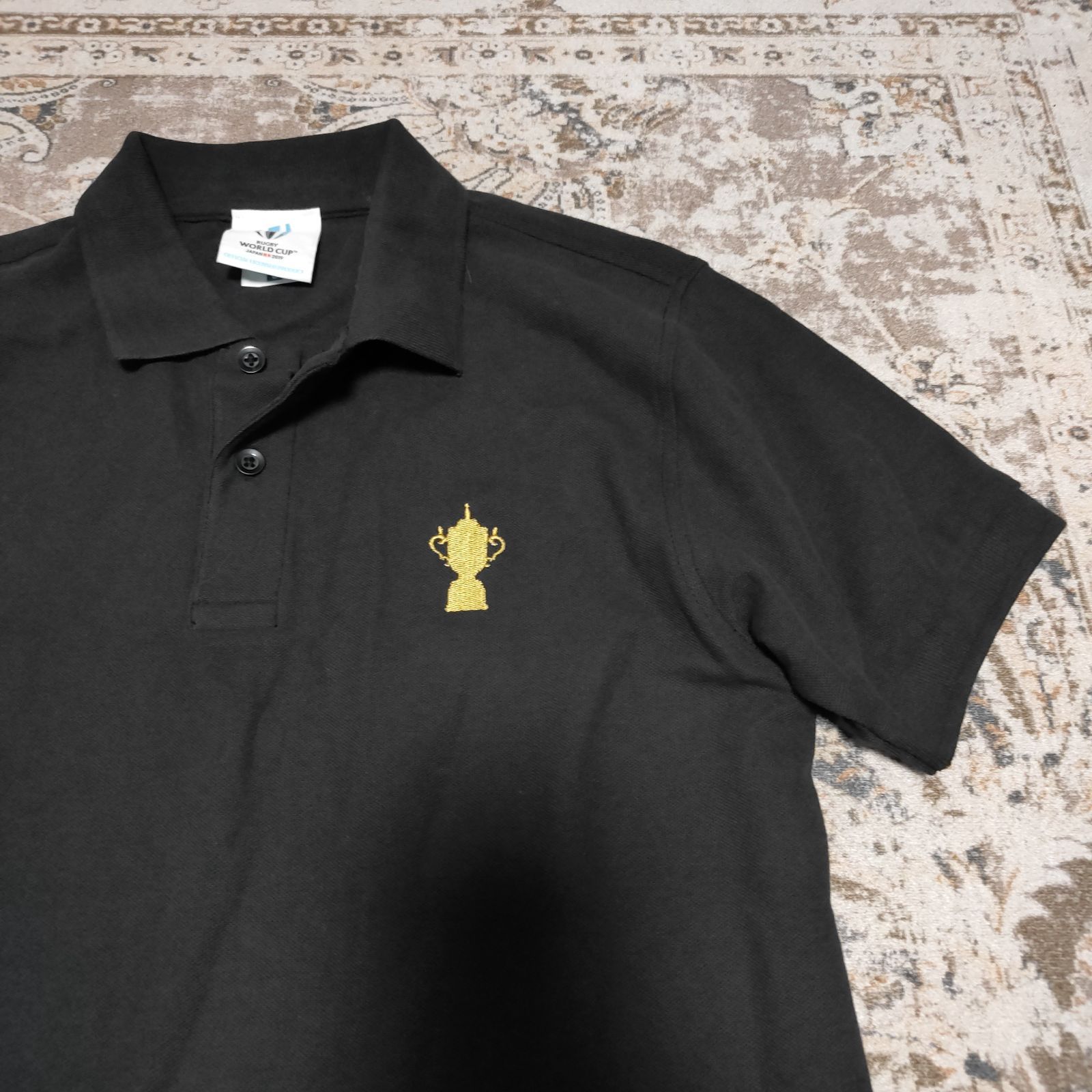 ラグビー ワールドカップ 2019 日本 ポロシャツ 半袖 ブラック S
