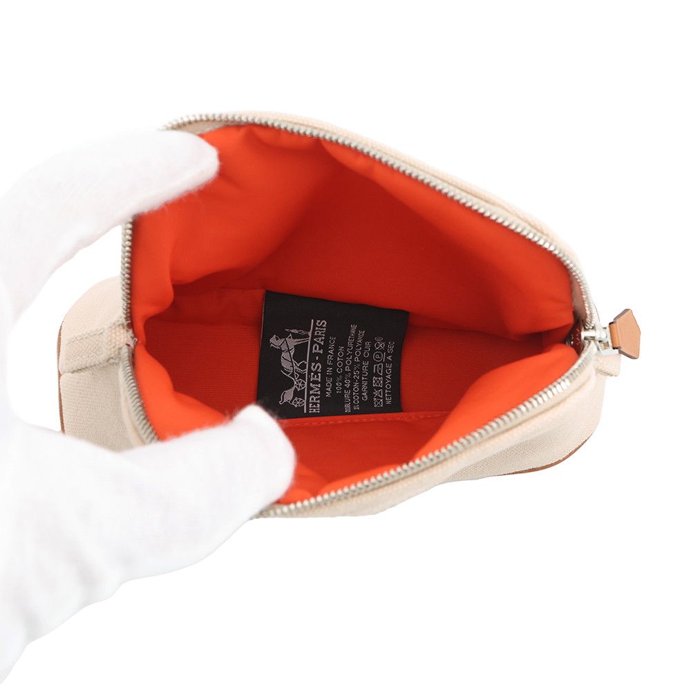 エルメス ポーチ ボリードポーチ ミニミニ ナチュラル/シルバー金具