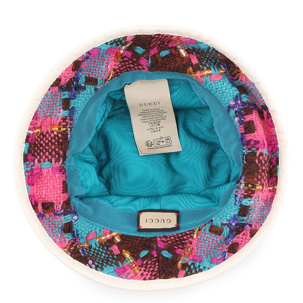 GUCCI ハット グッチ バケットハット ツイード スパイシーチェック サイズM(57cm