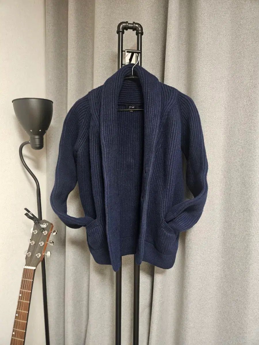 ルイ ショール カーディガン ネイビー