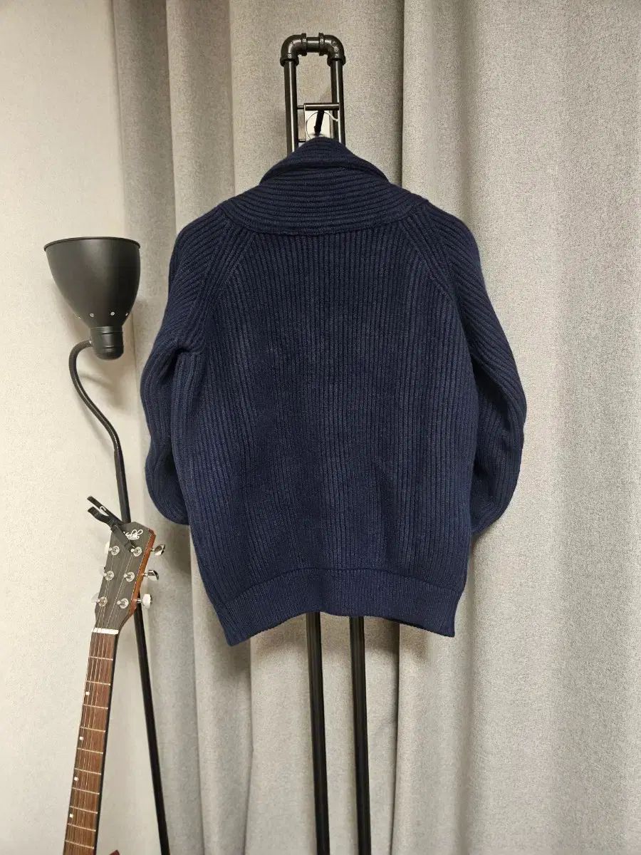 ルイ ショール カーディガン ネイビー