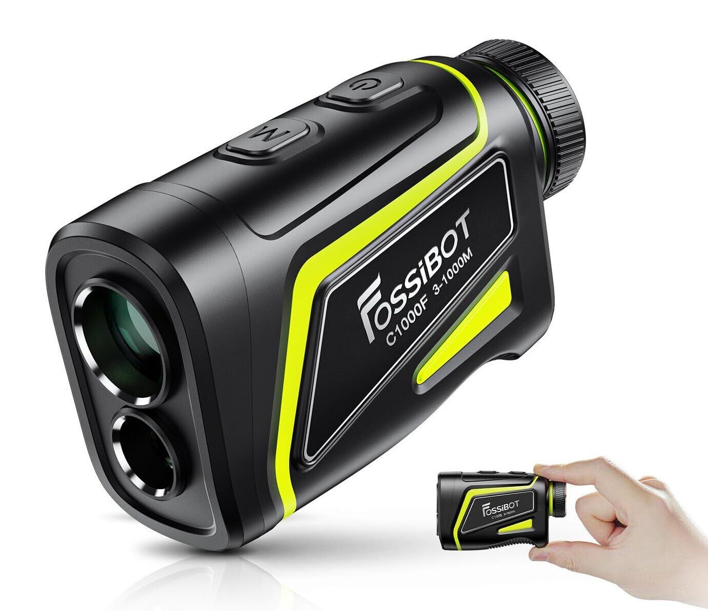 FOSSiBOT C 1000 F ゴルフレーザー距離計 3点間測定 LCD黒表示 最速0.04 S測定 光学6.5倍望遠 高透過レンズ m 1093 yd対応 マグネット付 Mini GOLF 距離計 ミニ 超小型 超軽量141 g ピンロック スロープモード