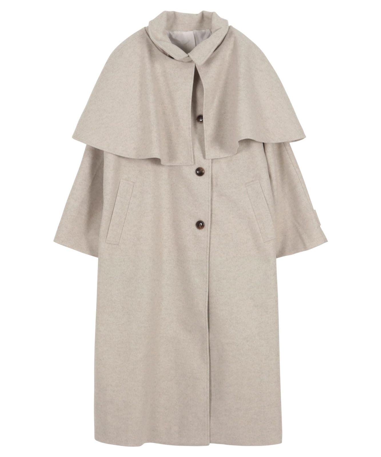 神戸レタス ケープ取り外し スタンド ロングコート レディース コート ロング ロング丈 アウター K 1258 M エクリュmix