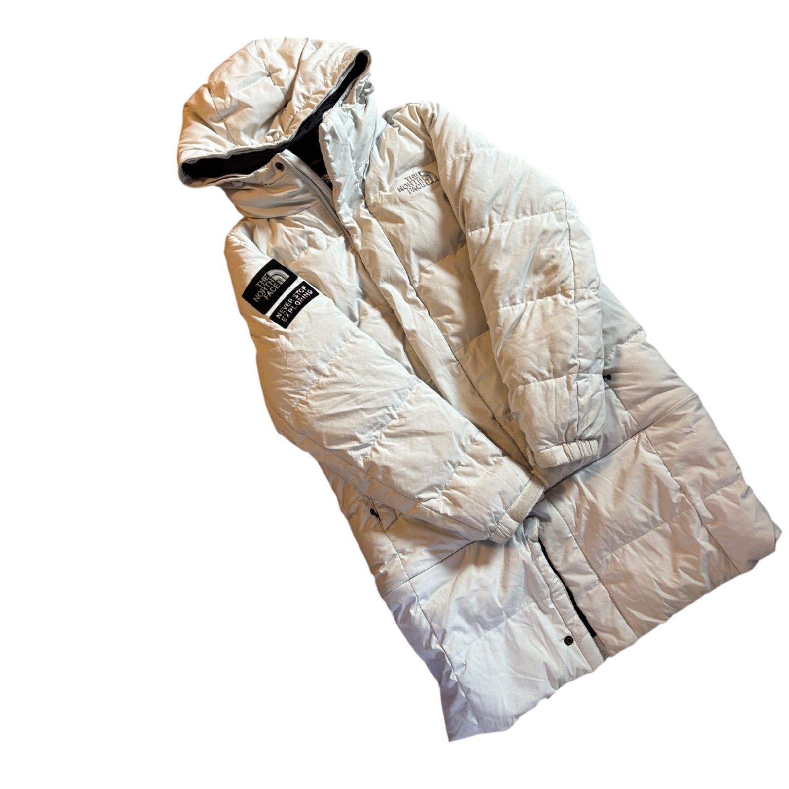 THE NORTH FACE 2 WAY ロングダウンコート ジッパー着脱でミドル丈にも変形 ホワイト アウター