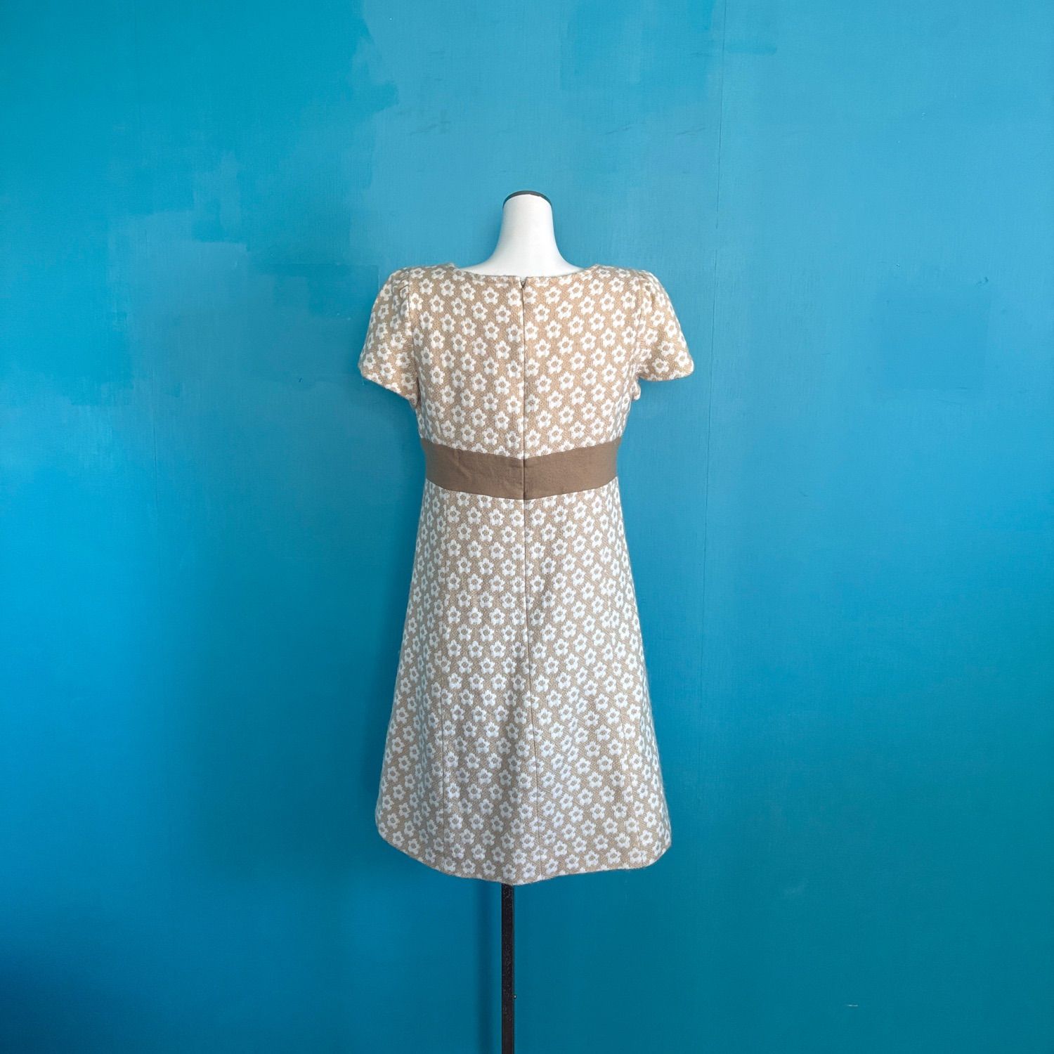 1133 エムズグレイシー ワンピース 花柄 ウール混 リボン 38 Mサイズ