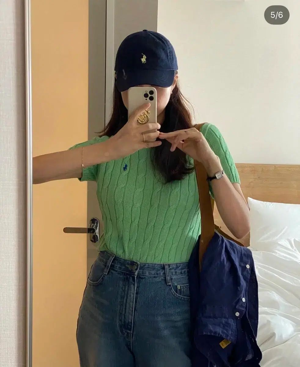 ポロラルフローレン ケーブル 半袖 ニット グリーン S - メルカリ