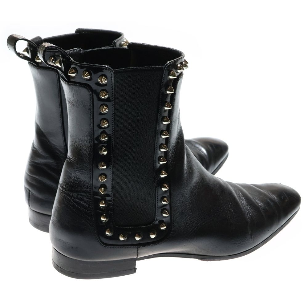 新品未使用　クリスチャンルブタン レザーシューズ ブラック スパイクスタッズ41 CHRISTIAN LOUBOUTIN (クリスチャンルブタン) スパイクスタッズ レザー