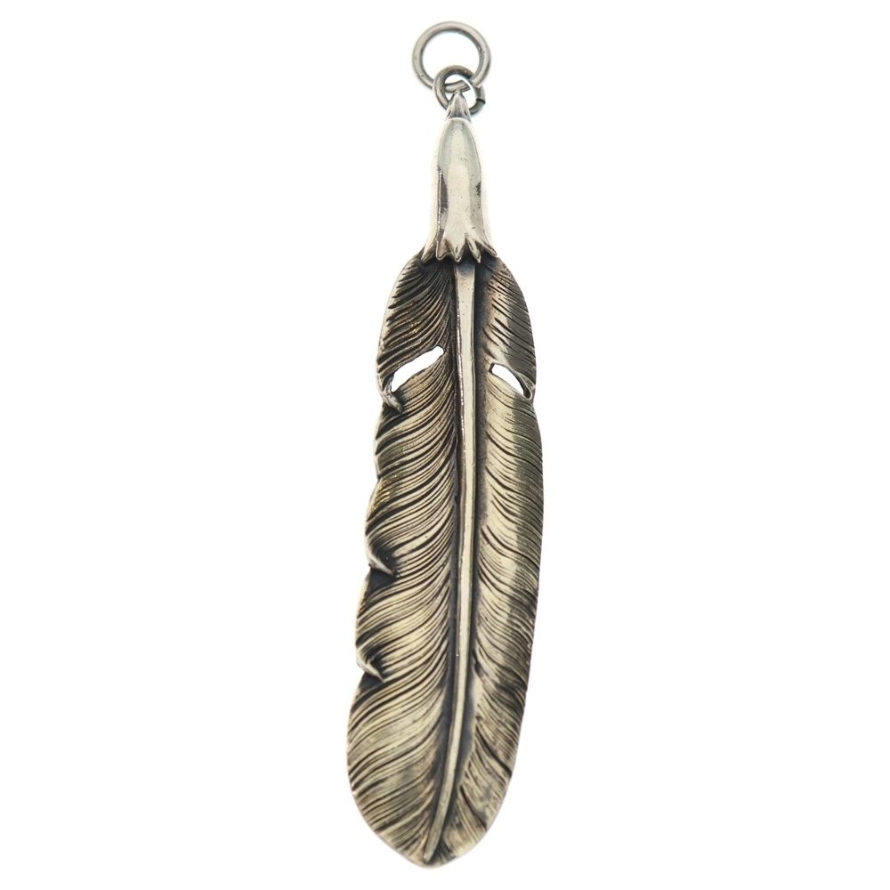 larry smith イーグルフェスフェザー全銀 LARRY SMITH (ラリースミス) EAGLE HEAD FEATHER PENDANT RIGHT