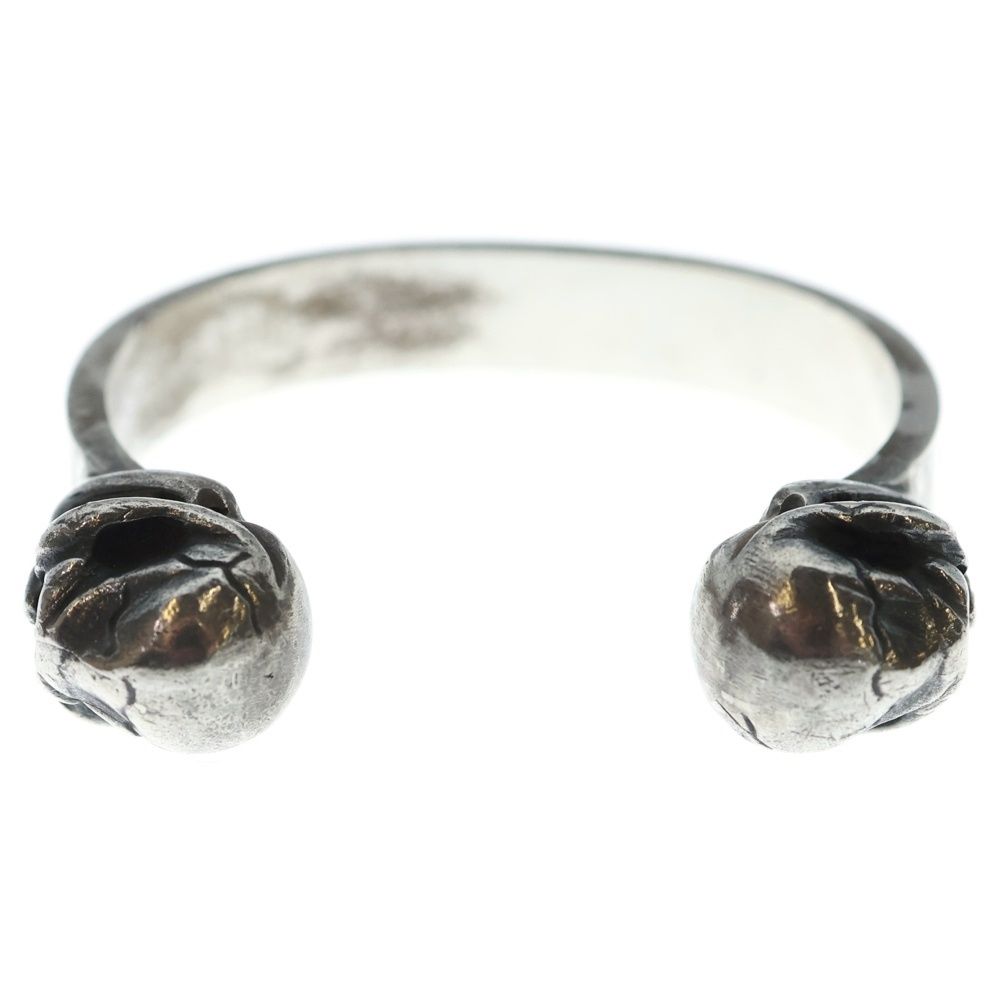 STOP LIGHT (ストップライト) 2スカルK18メタル付きバングル シルバー