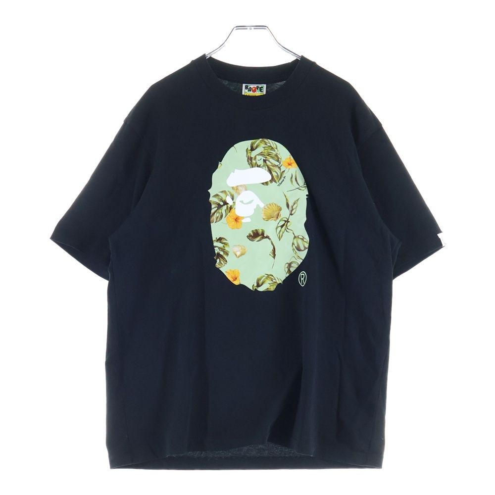 A BATHING APE (アベイシングエイプ) VACATION PATTERN T-SHIRTS バケーションパターン半袖Tシャツ 半袖カットソー ブラック