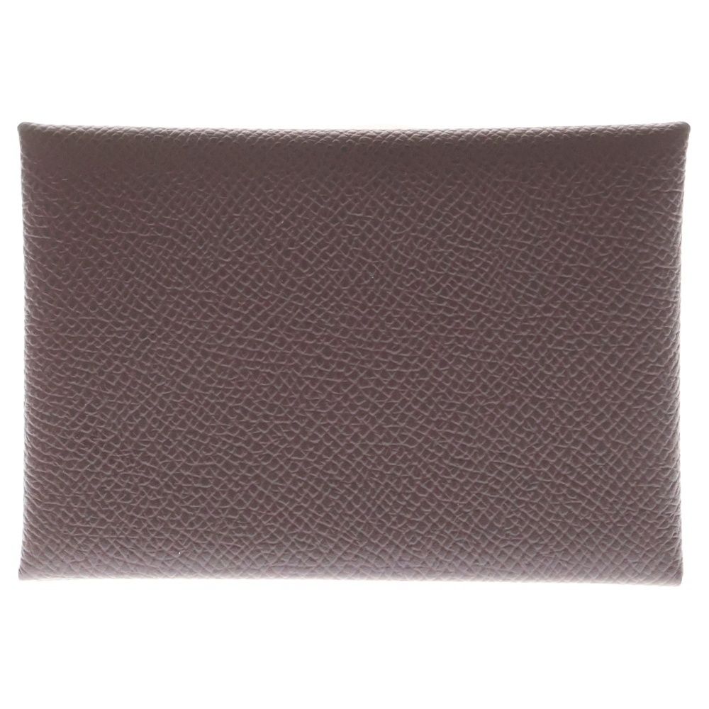 HERMES エルメス カルヴィ デュオ セリエボタン レザーコインケース ブラウン B刻印