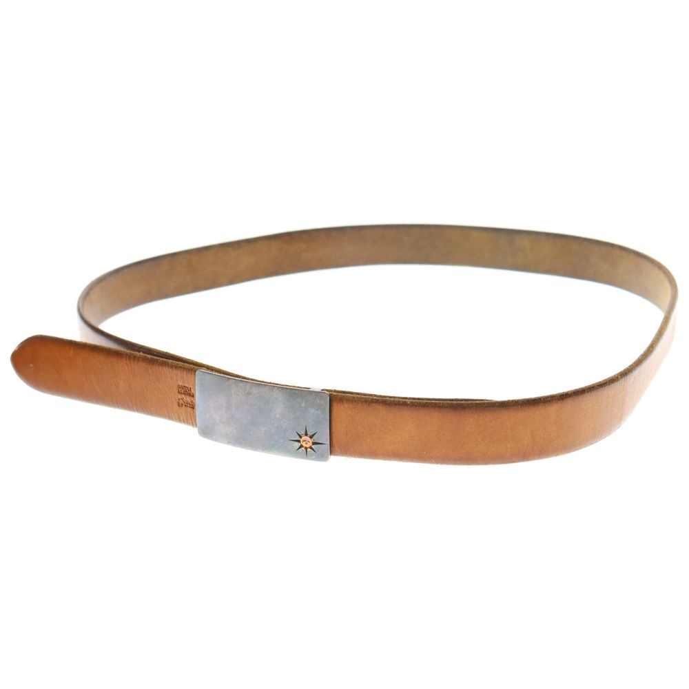 goro's (ゴローズ) 3cm固定式印台ずれ角バックルレザーベルト シルバー