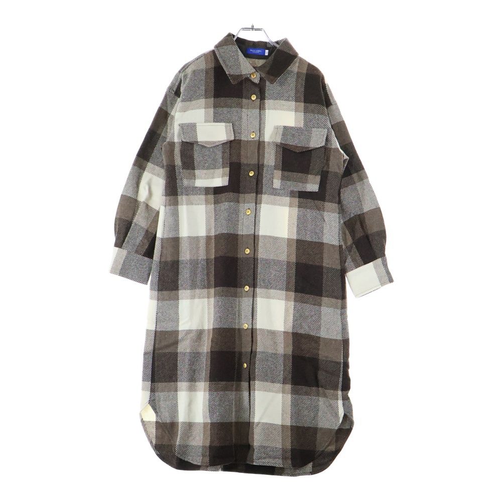 BLUE LABEL ブルーレーベルクレストブリッジ 長袖チェックシャツワンピース ブラウン レディース 55 J 10-480-56