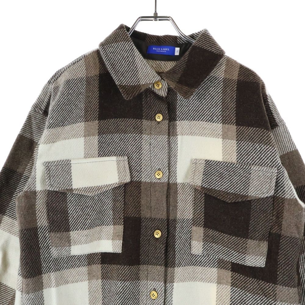  BLUE LABEL ブルーレーベルクレストブリッジ 長袖チェックシャツワンピース ブラウン レディース 55 J 10 480 56 その他 その他
