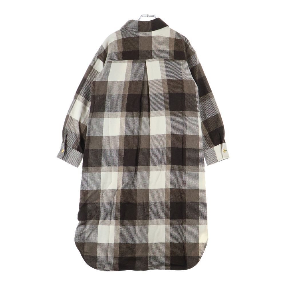 BLUE LABEL ブルーレーベルクレストブリッジ 長袖チェックシャツワンピース ブラウン レディース 55 J 10 480 56