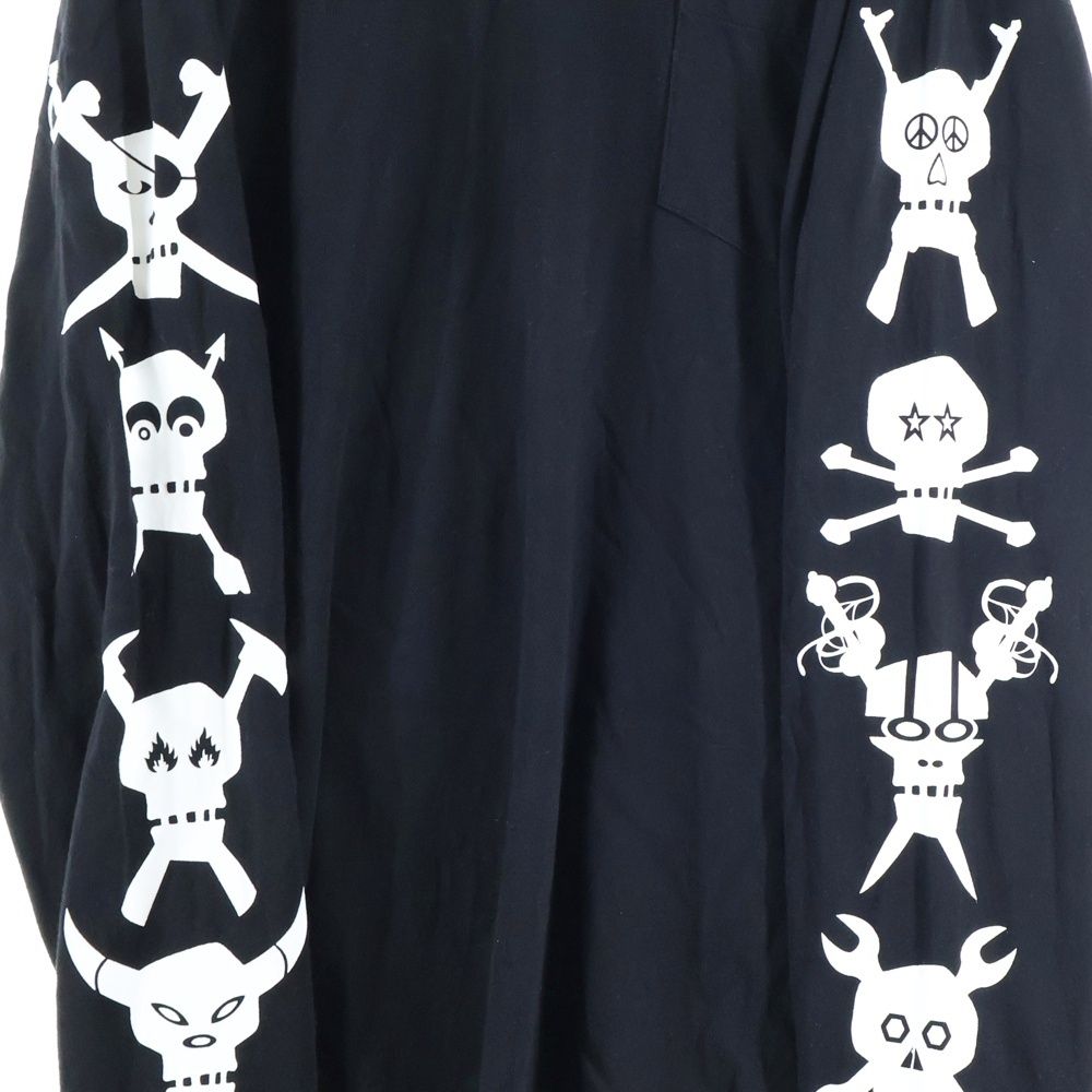 STUSSY (ステューシー) スカルプリント クルーネック長袖Tシャツ