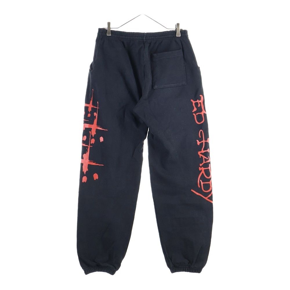 cvtvlist カタリスト ED HARDY エドハーディ ロゴプリント スウェットパンツ ブラック レッド