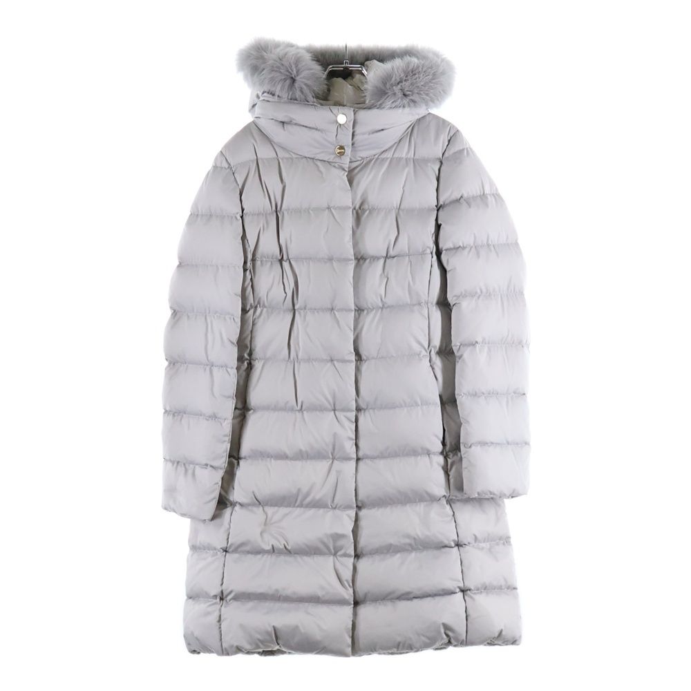 HERNO ヘルノ フーデッドジップアップロングダウンコート レディース グレー PI 0987 D 12170 9408