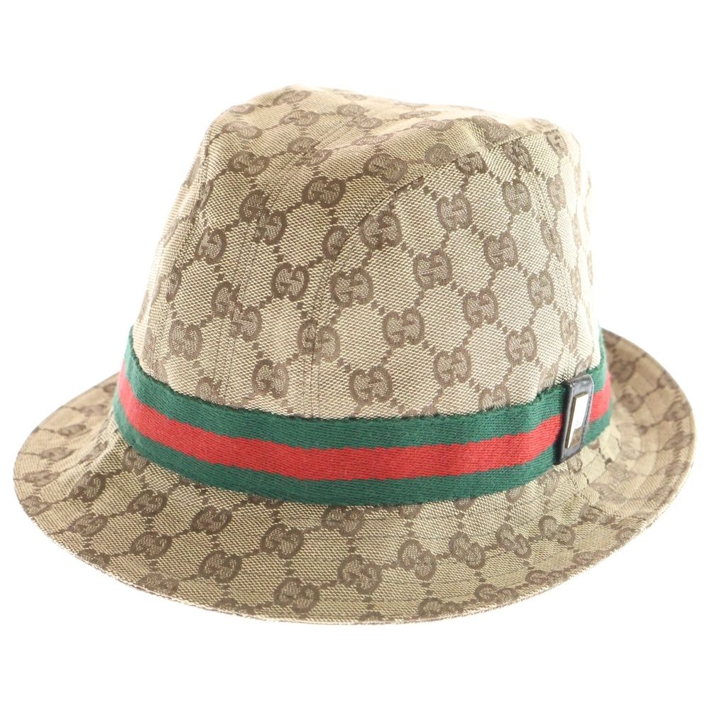 GUCCI グッチ GGパターン バケットハット 帽子 ベージュ