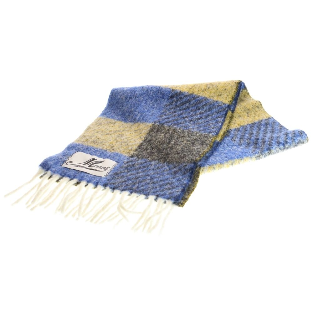 MARNI マルニ STRIPED MUFFLER ストライプ マフラー アルパカ イエロー ブルー