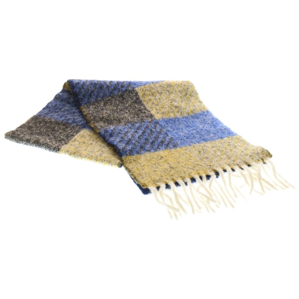 MARNI マルニ STRIPED MUFFLER ストライプ マフラー アルパカ イエロー ブルー