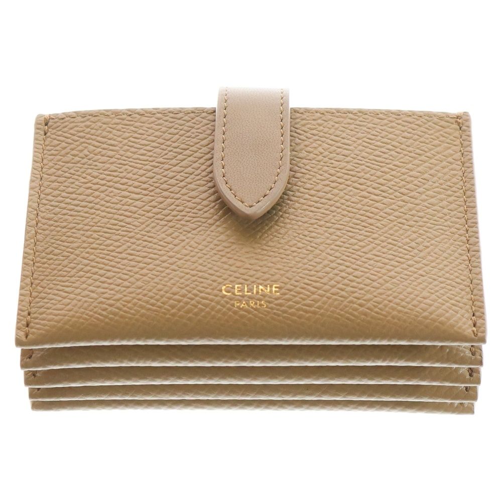 CELINE セリーヌ アコーディオン カードケース 財布 コインケース ブラウン レザー ゴールド金具