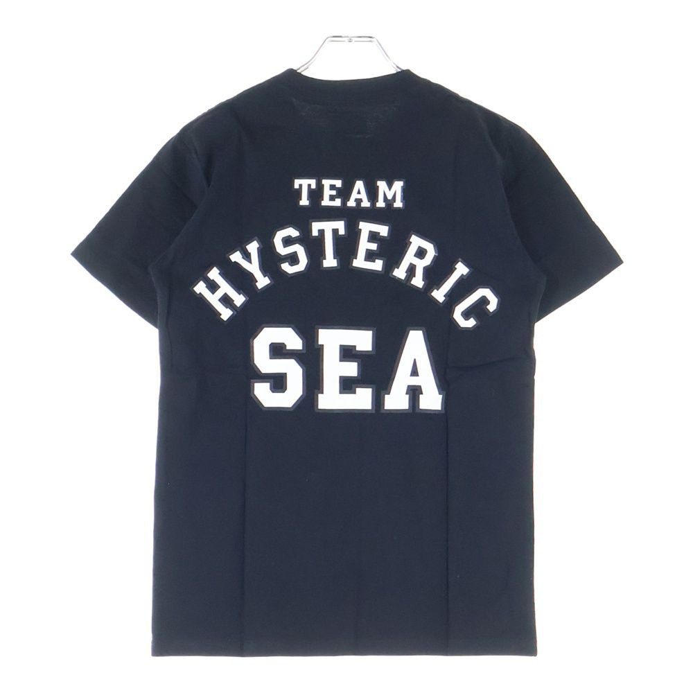 HYSTERIC GLAMOUR ウィンダンシーSEAヒス　Tシャツ ブラック黒 HYSTERIC GLAMOUR (ヒステリックグラマー) 20AW ×WIND AND SEA ウィン