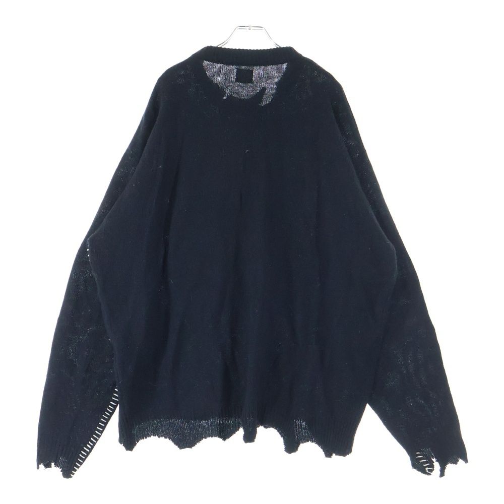 21aw saint michael ウール ダメージ ニット サイズXL SAINT MICHAEL (セントマイケル) 21AW WOOL SWTER SIN ダメージ加工