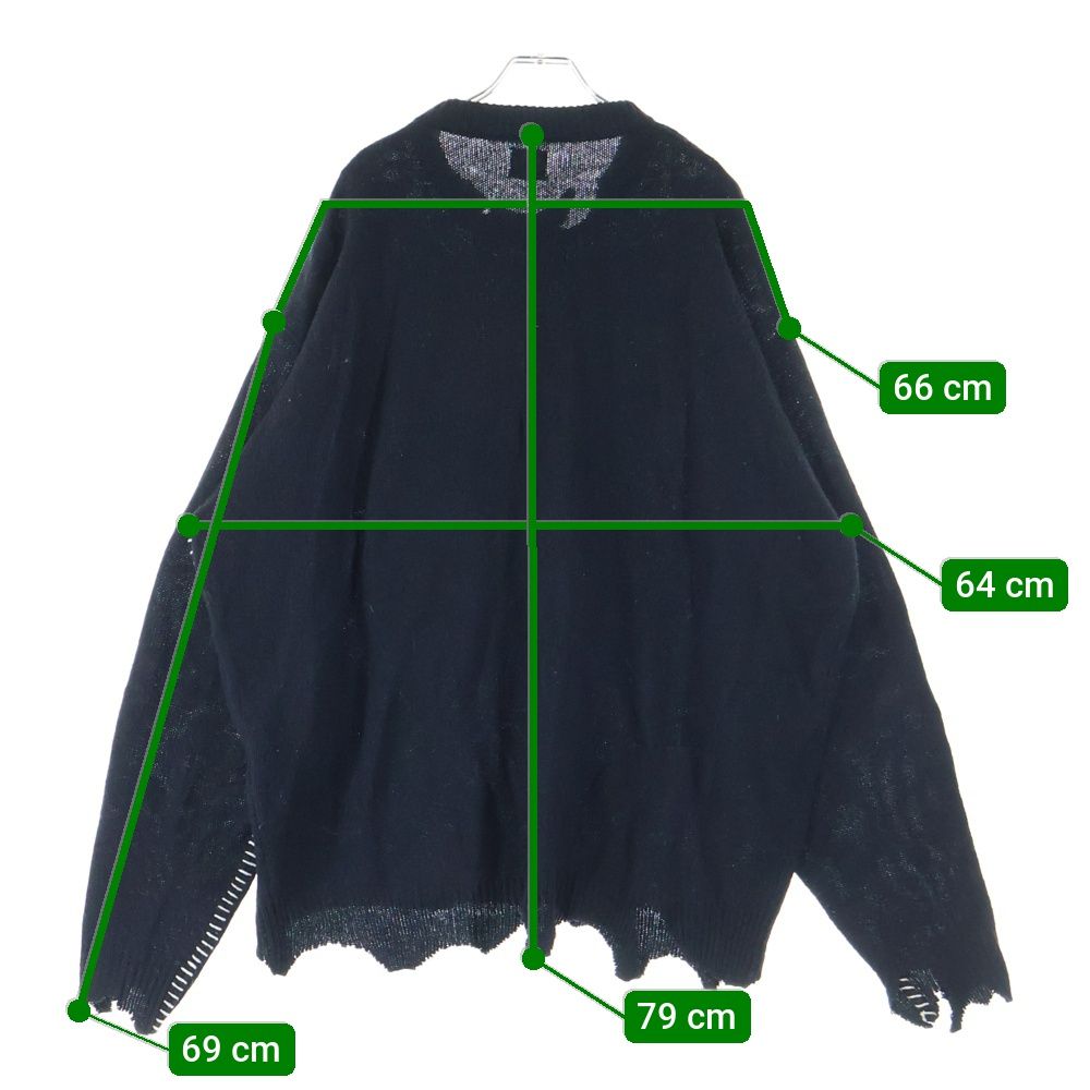 SAINT MICHAEL (セントマイケル) 21AW WOOL SWTER SIN ダメージ加工