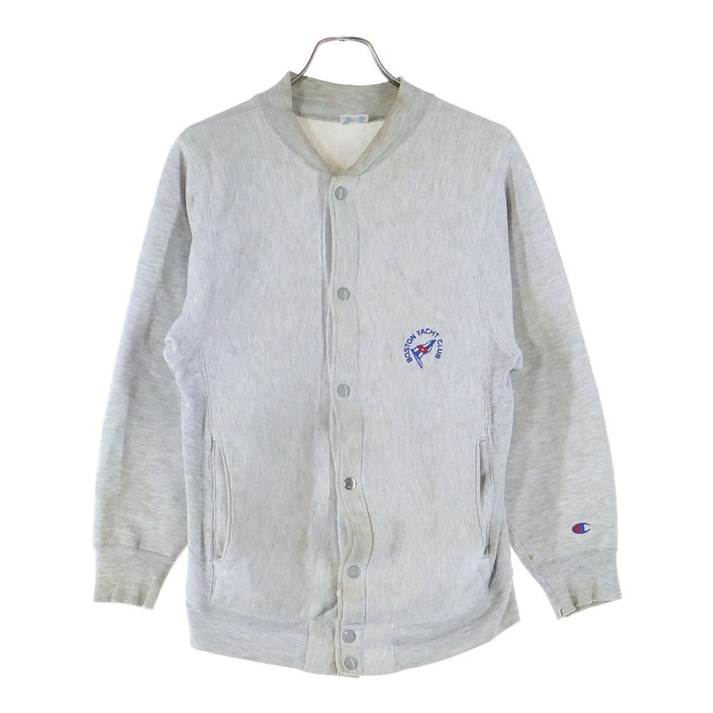 チャンピオン 90 s REVERSE WEAVE BOSTON YACHT CLUB スナップボタン カーディガン グレー