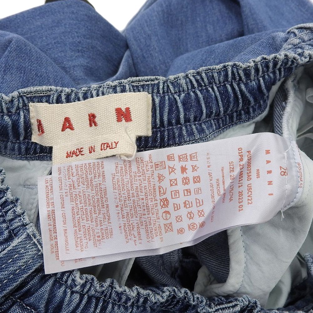 MARNI マルニ 美品 インディゴ ウォッシュドデニム シャーリング