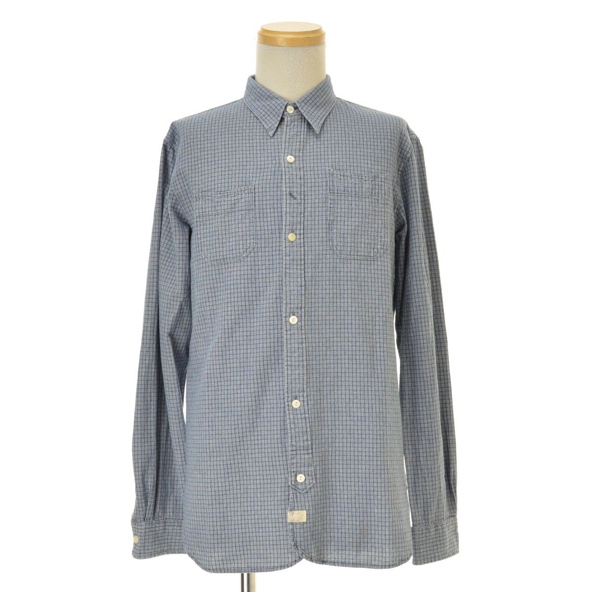 RRL/DOUBLERL】マチ付 インディゴ 最新 ワーク長袖シャツ RRL/DOUBLERL