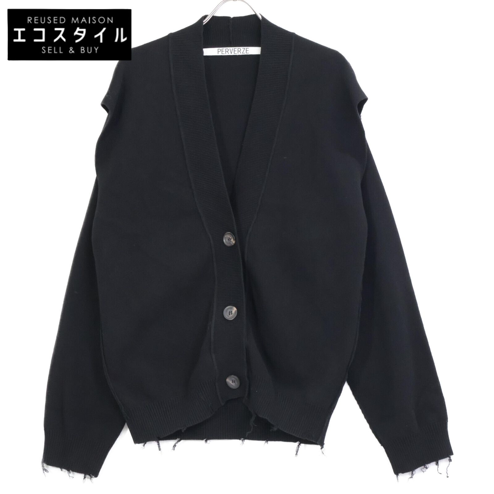 PERVERZE パーバーズ 0119010502 ブラック カーディガン F - メルカリ PERVERZE パーバーズ 0119010502 ブラック カーディガン F - メルカリ