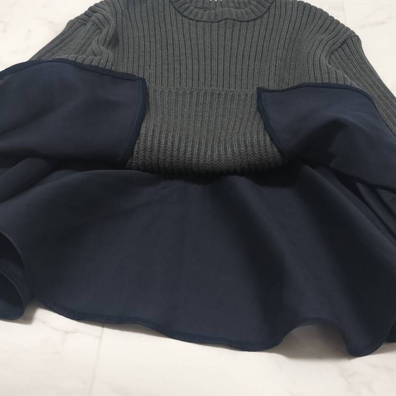 Sono ソーノ ニットペプラム 異素材ドッキング セーター プルオーバー