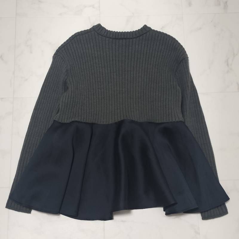 Sono ソーノ ニットペプラム 異素材ドッキング セーター プルオーバー