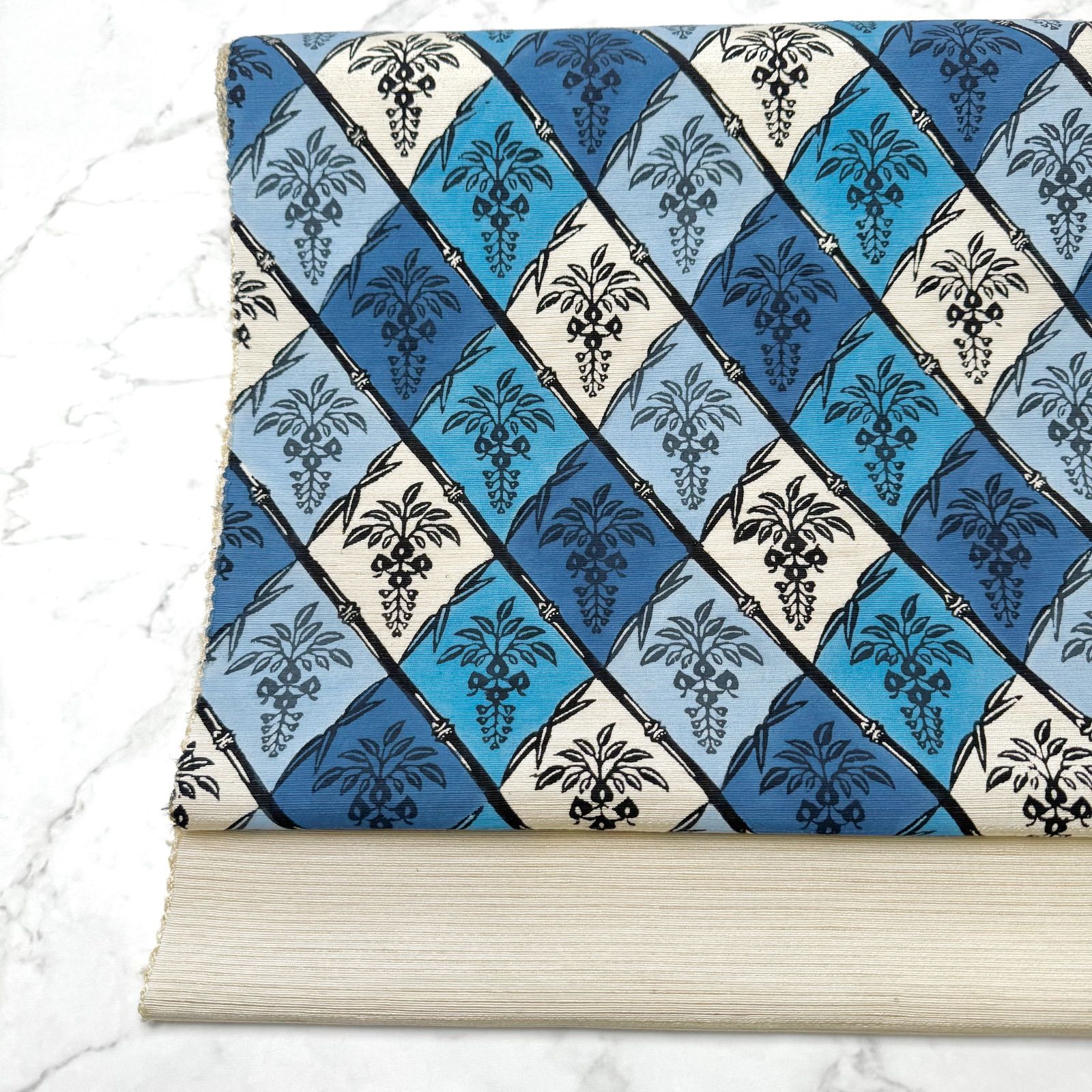 紅型染 九寸 名古屋帯 竹とゴールデンシャワー 知念冬馬 0217