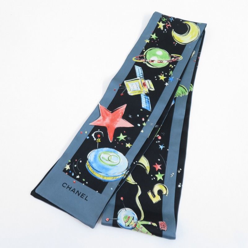 CHANEL シャネル スカーフ ツイリー 宇宙柄 マルチ 135