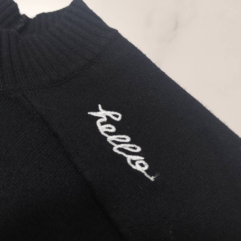 MADISON BLUE マディソンブルー HELLO CREW L/S PO 刺繍 ニットプル