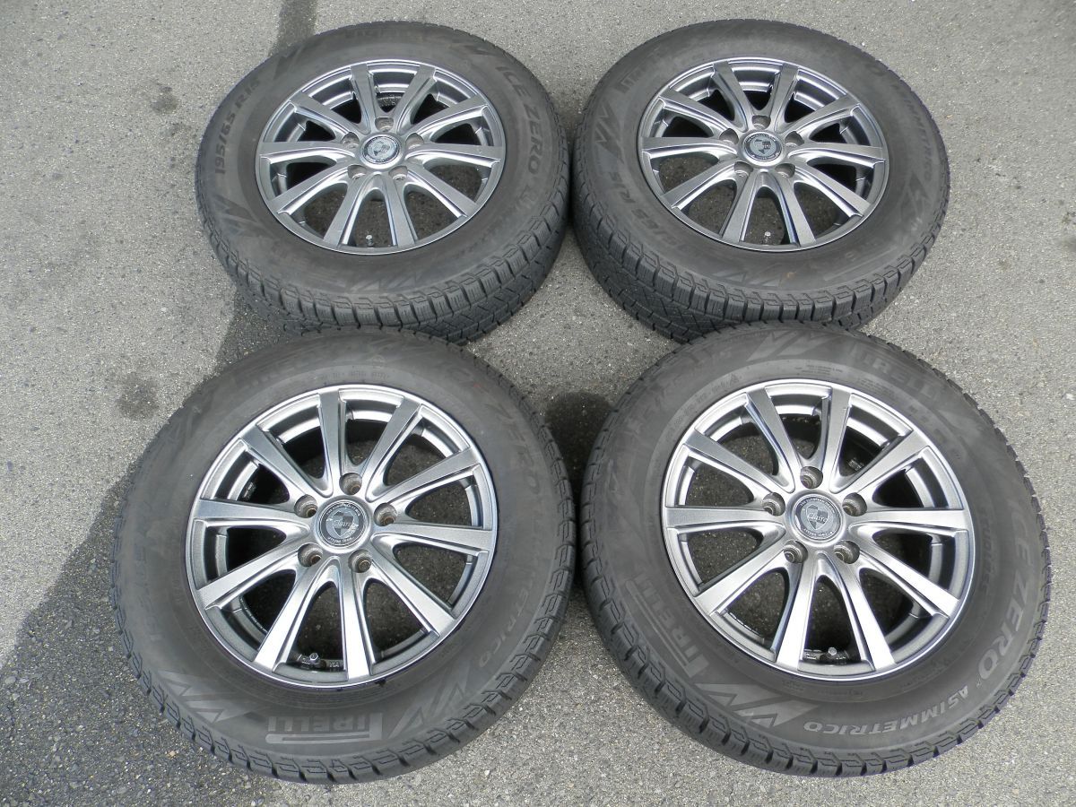 80 ノア CLAIRE 15インチ 社外アルミホイール付スタッドレスタイヤ 4本SET 195 65 R 15 製 6 0 J 50 5 H 114 3 エスクァイア