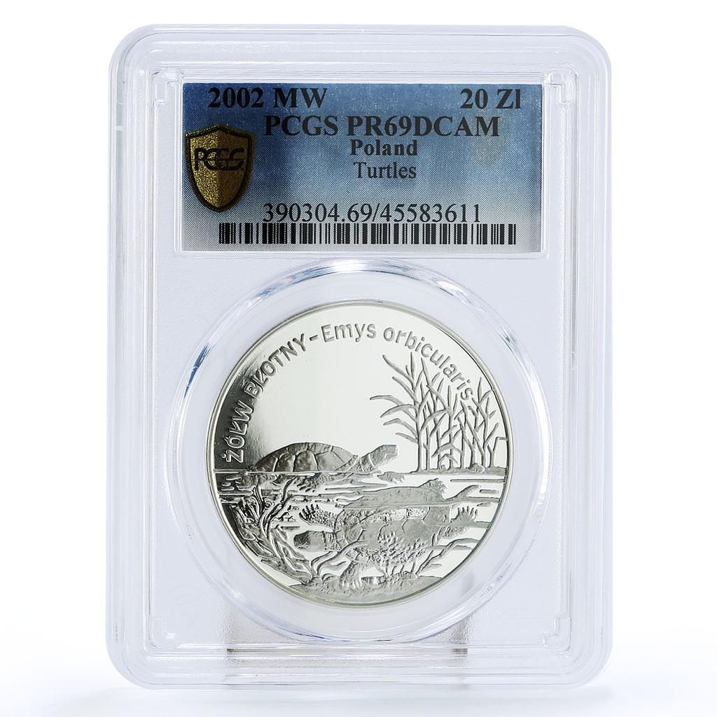 ポーランド 20ズウォティチ 池亀 世界動物シリーズ PR69 PCGS 銀貨