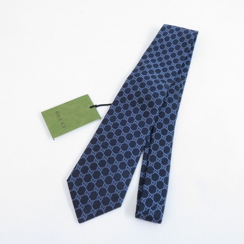 瀬戸大橋店】 中古 GUCCI | グッチ ネクタイ GG柄 456524 ネイビー