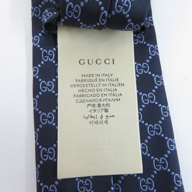 【瀬戸大橋店】 中古 GUCCI | グッチ ネクタイ GG柄 456524 ネイビー 【135】 瀬戸大橋店】 中古 GUCCI | グッチ ネクタイ GG柄 456524 ネイビー
