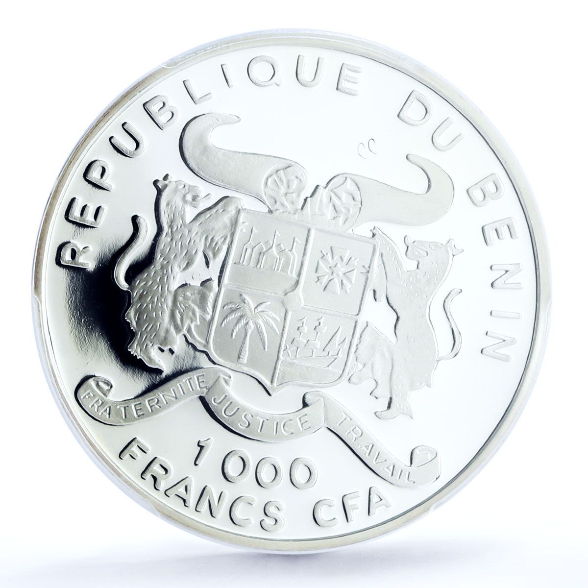 ベナン 1000フラン 工芸 発明家 ヨハネス・グーテンベルク PR67 PCGS